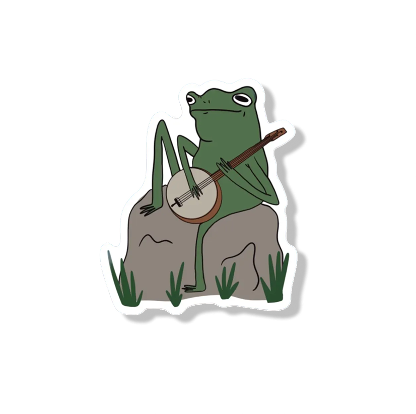 BANJO PLAYIN FROG STICKER