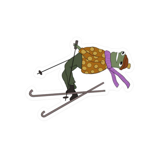 BACKFLIPPING SKIER FROG STICKER