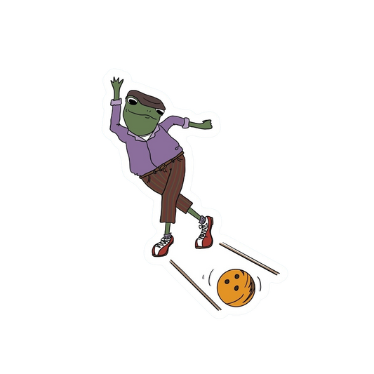 BOWLING FROG STICKER