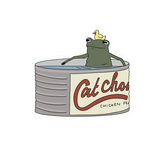CAT CHOW TUB FROG STICKER