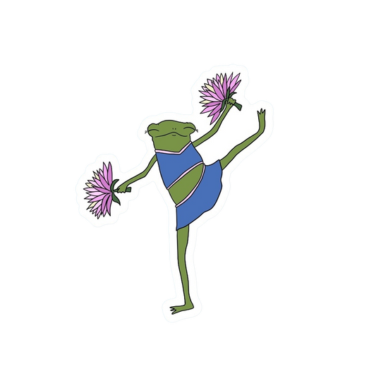 CHEERLEADER FROG STICKER