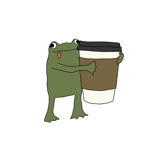 COFFEE LOVER FROG STICKER