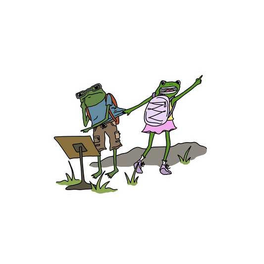 CONFLICTED HIKER FROGS STICKER