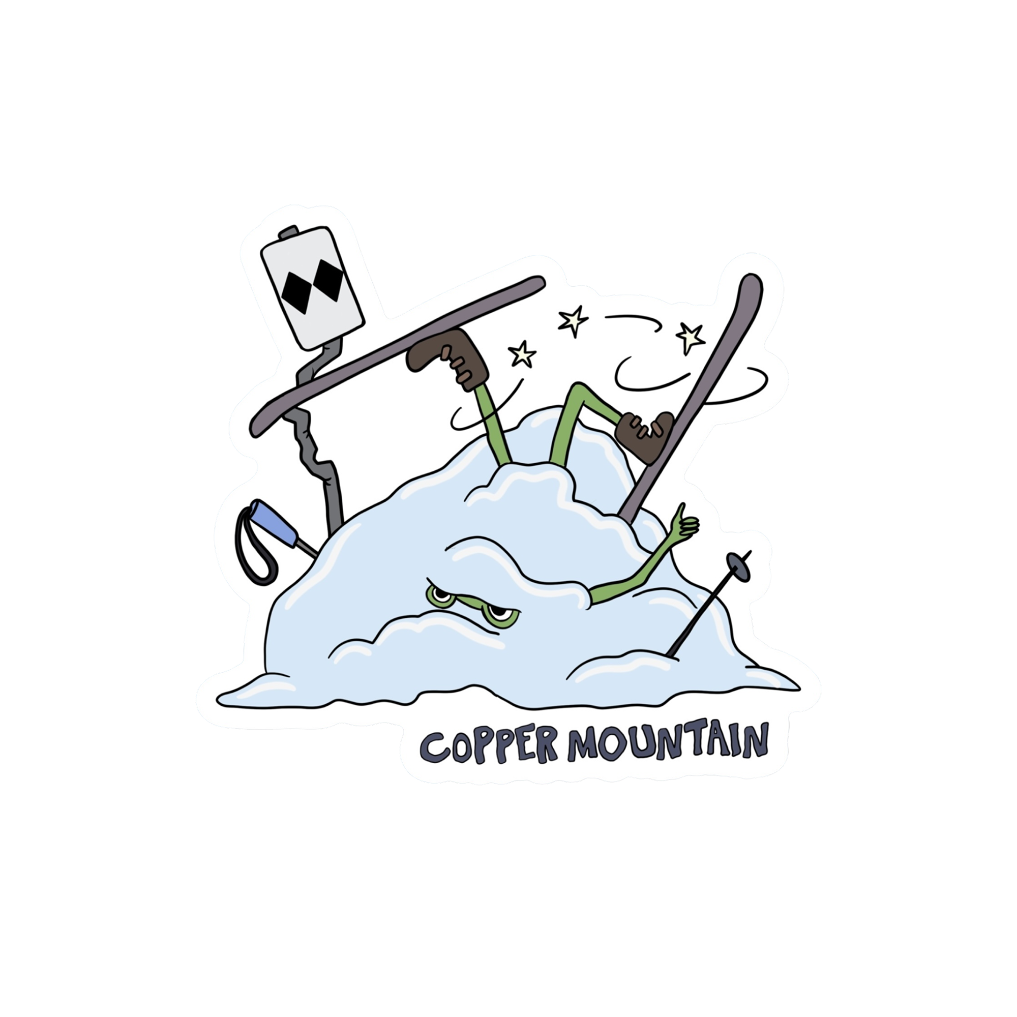 COPPER MOUNTAIN SKI CRASH FROG STICKER – frogsdoinshit