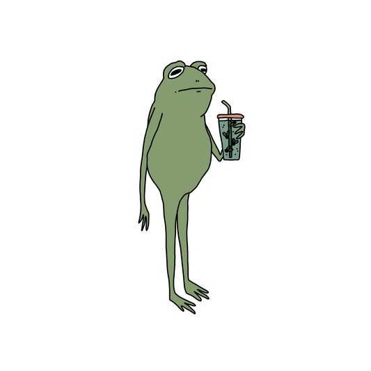 DRINKING JUICE FROG STICKER