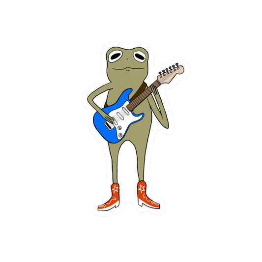 ELECTRIC GUITAR PLAYIN FROG STICKER