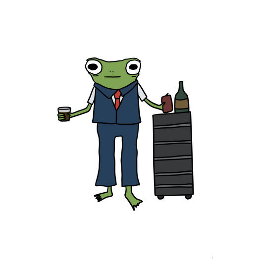 FLIGHT ATTENDANT FROG STICKER