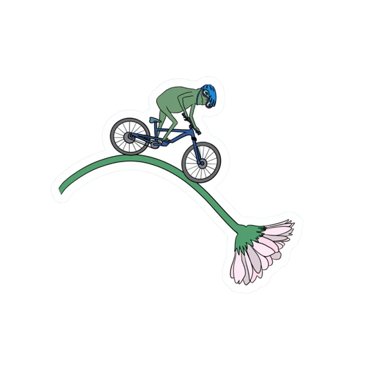 FLOWER BIKER FROG STICKER