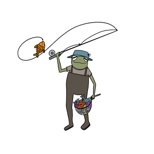 FLY FISHING FROG STICKER