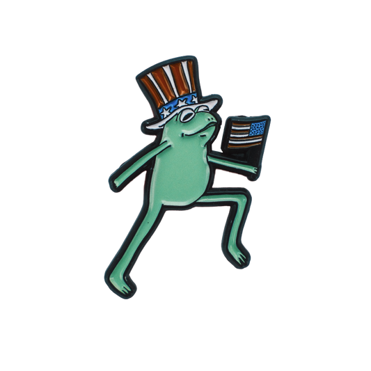 FOURTH OF JULY MARCHING FROG PIN