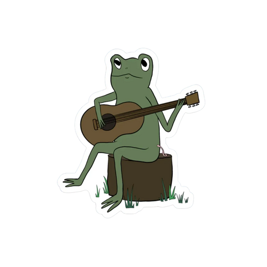 FROG AND HIS GUITAR STICKER