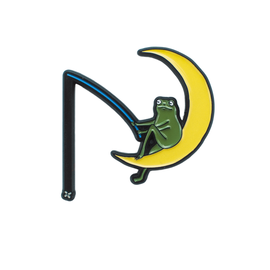FROG FISHING ON THE MOON PIN