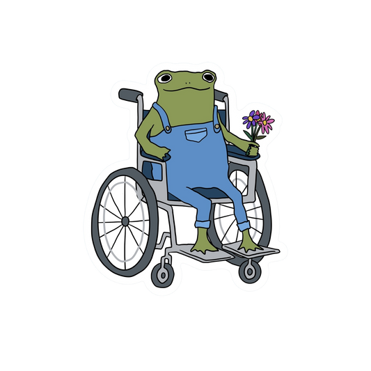 FROG IN HIS WHEELCHAIR STICKER