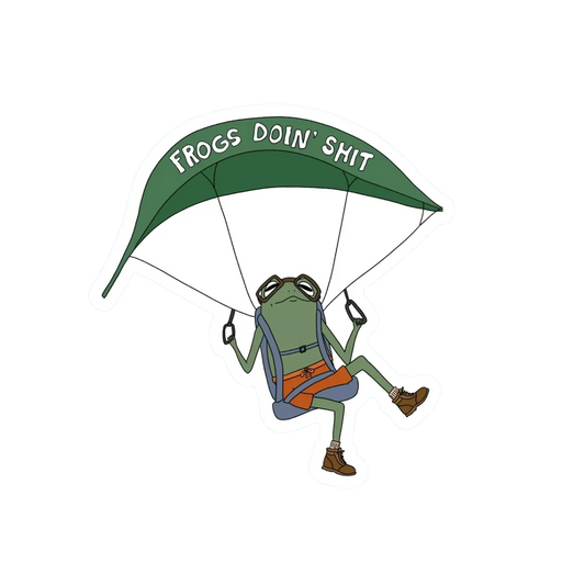 FROG PARACHUTING STICKER