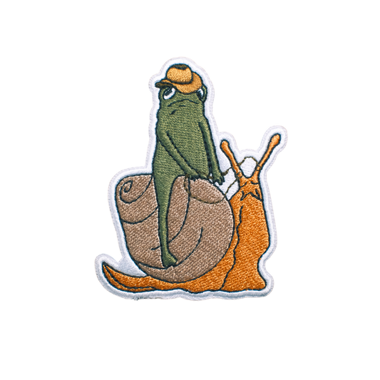 FROG RIDIN' A SNAIL PATCH