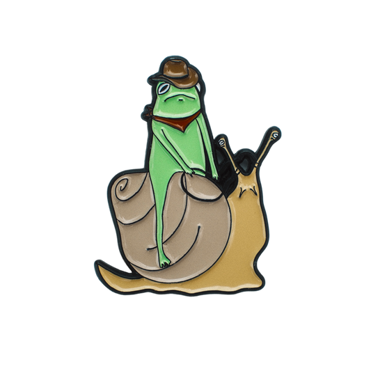 FROG RIDIN' A SNAIL PIN