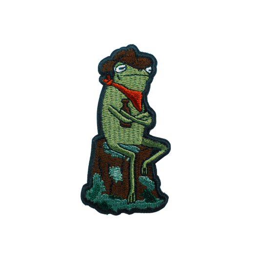 FROG SIPPIN' A COLD ONE PATCH