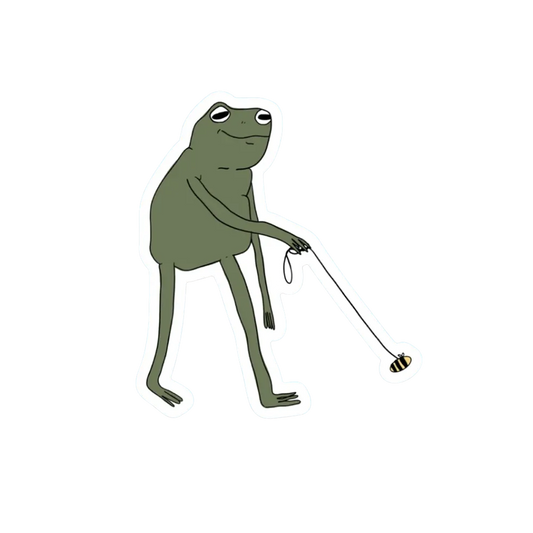 FROG WALKIN A BEE STICKER