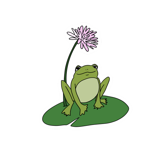 FROG ON A LILYPAD STICKER