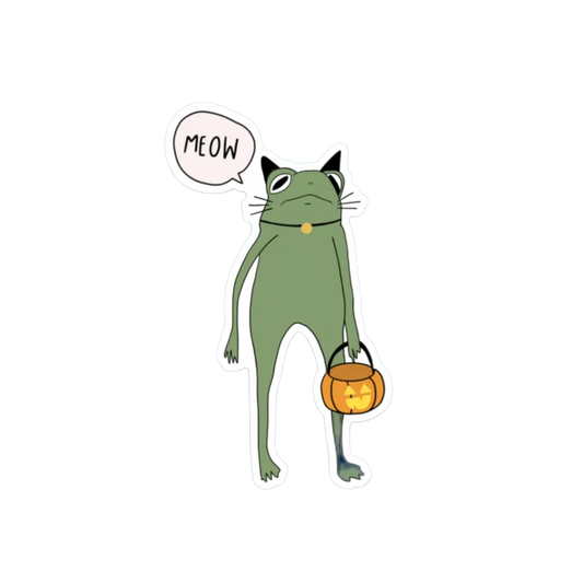HALLOWEEN KITTY FROG STICKER