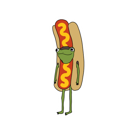 HOTDOG COSTUME FROG STICKER