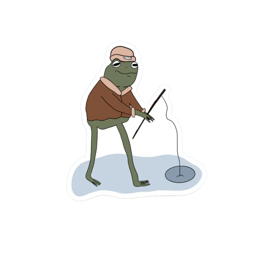 ICE FISHING FROG STICKER