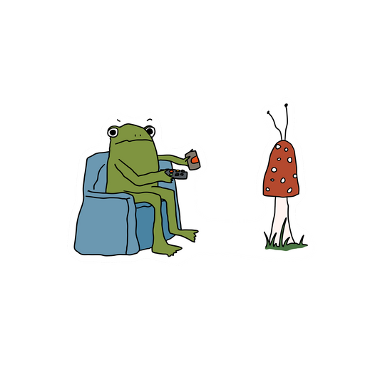 INTERRUPTED TV WATCHER FROG STICKER