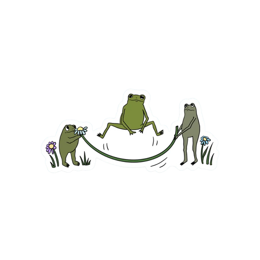 JUMP ROPING FROGS STICKER
