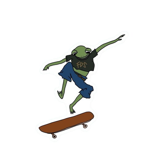 KICK FLIP SKATER FROG STICKER