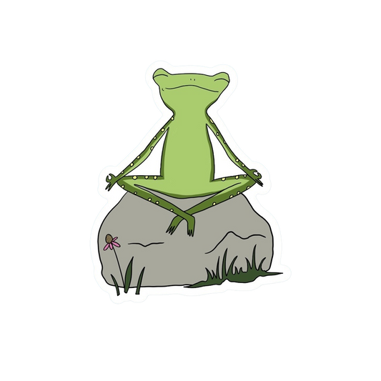 MEDITATING YOGA FROG STICKER