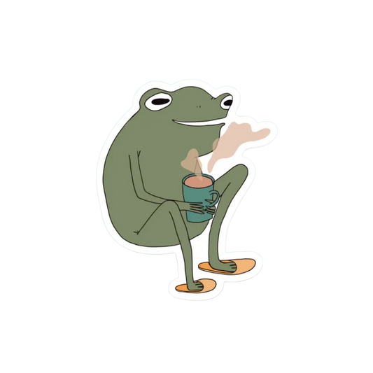 MORNING COFFEE FROG STICKER