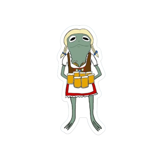 OKTOBERFEST LADY FROG STICKER