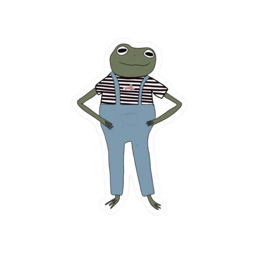 OVERALLS FROG STICKER