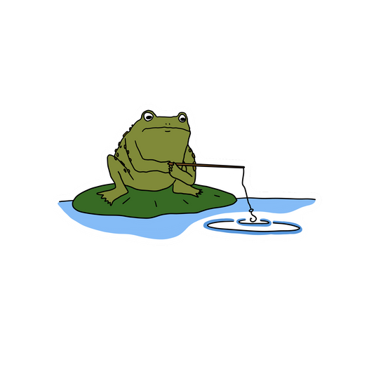 PATIENT TOAD FISHING STICKER