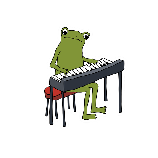 PIANIST FROG STICKER