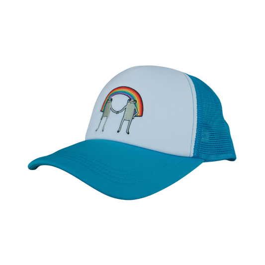 RAINBOW PRIDE FROG TRUCKER HAT - BLUE