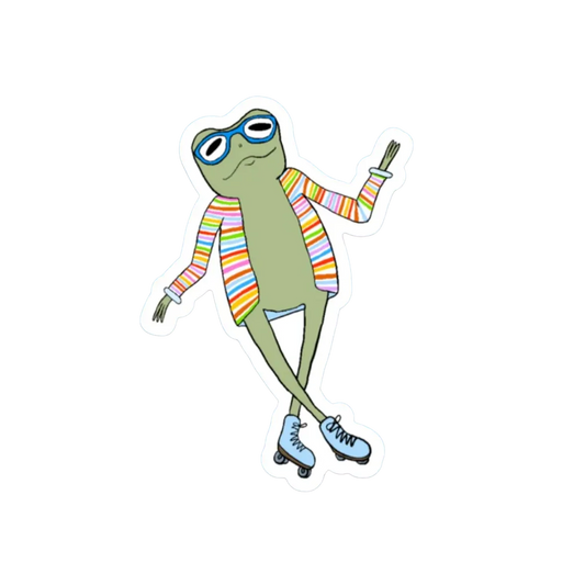 ROLLER SKATIN FROG STICKER