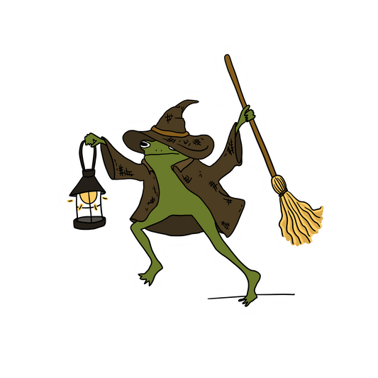 RUNNING WITCH FROG STICKER