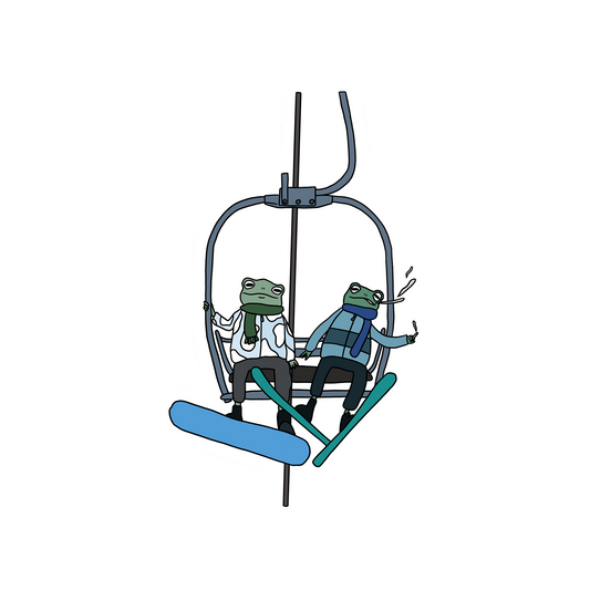 SKI LIFT FROGS STICKER