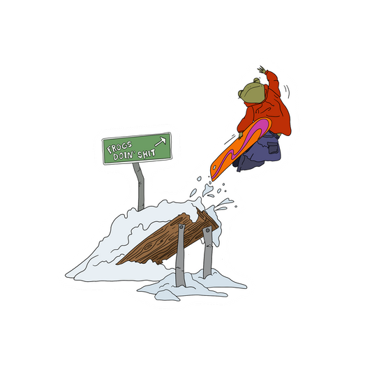 SNOWBOARD JUMP FROG STICKER