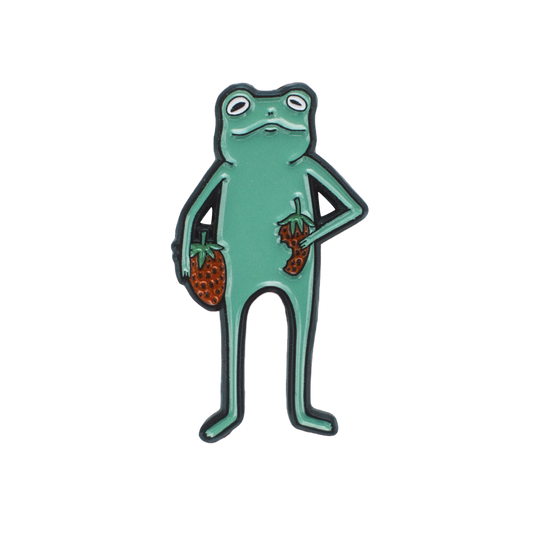 STRAWBERRY SNACKIN' FROG PIN