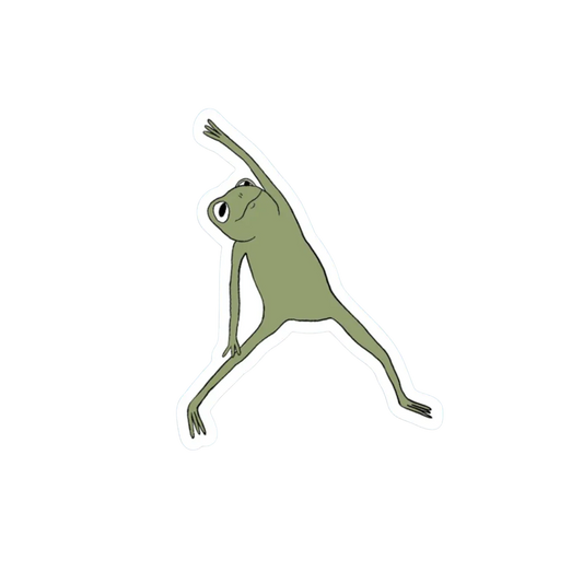 STRETCHING FROG STICKER