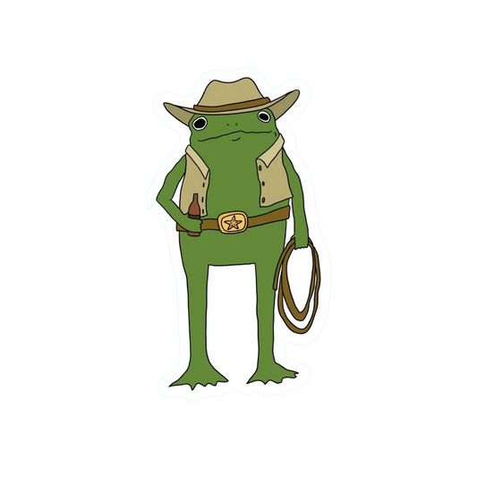 WESTERN DRINKIN FROG STICKER