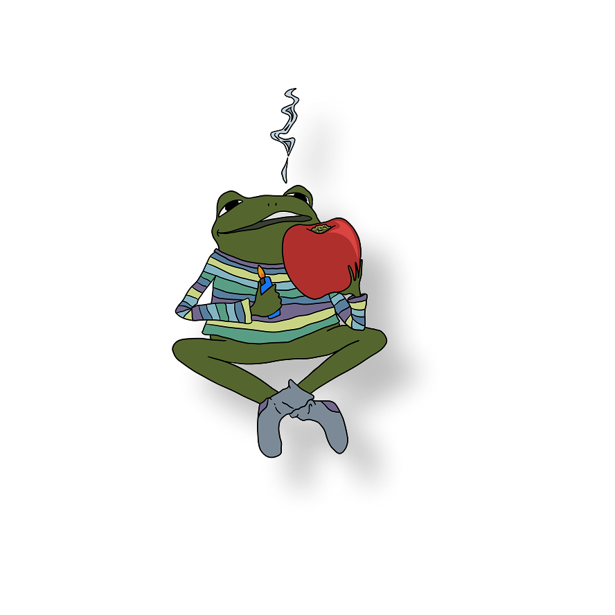 apple smoking frog