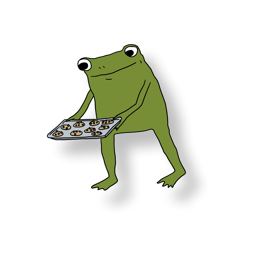 baking cookies frog