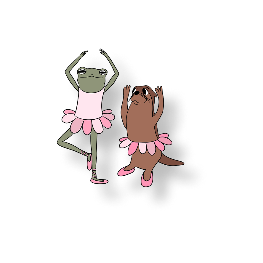 ballerina frog and otter