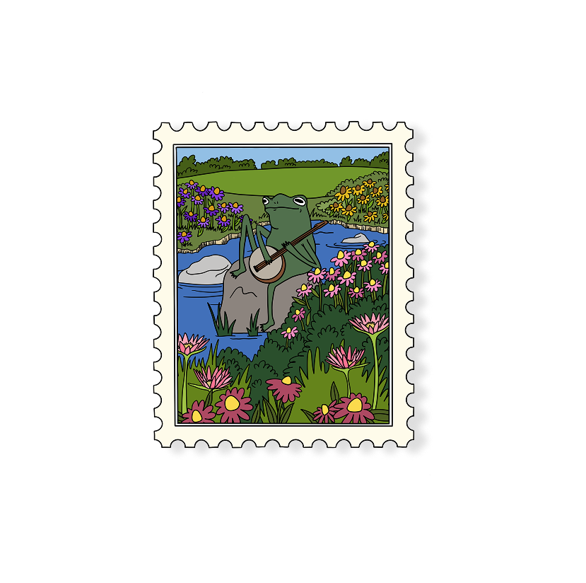banjo frog stamp