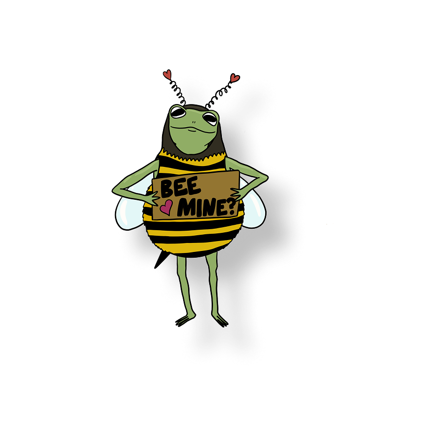 bee mine valentines day frog