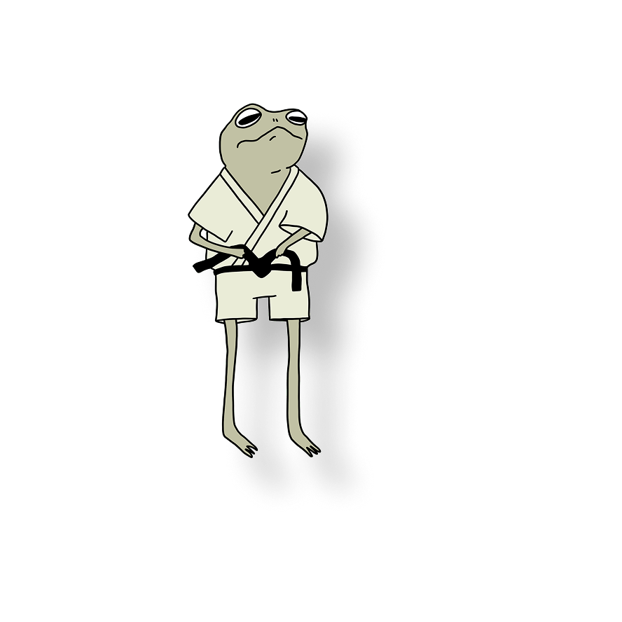 black belt karate frog