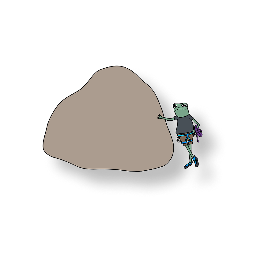 bouldering climber frog